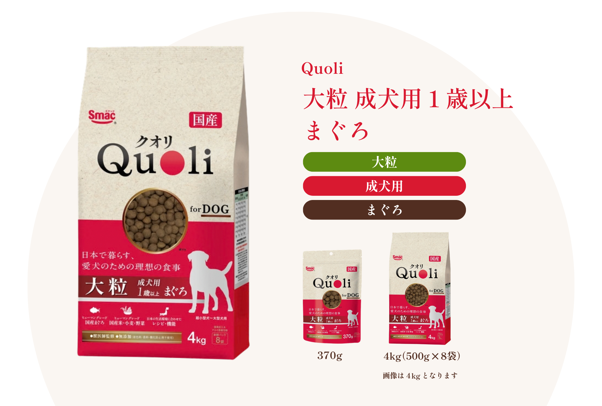 Quoli 大粒 成犬用 1歳以上 まぐろ